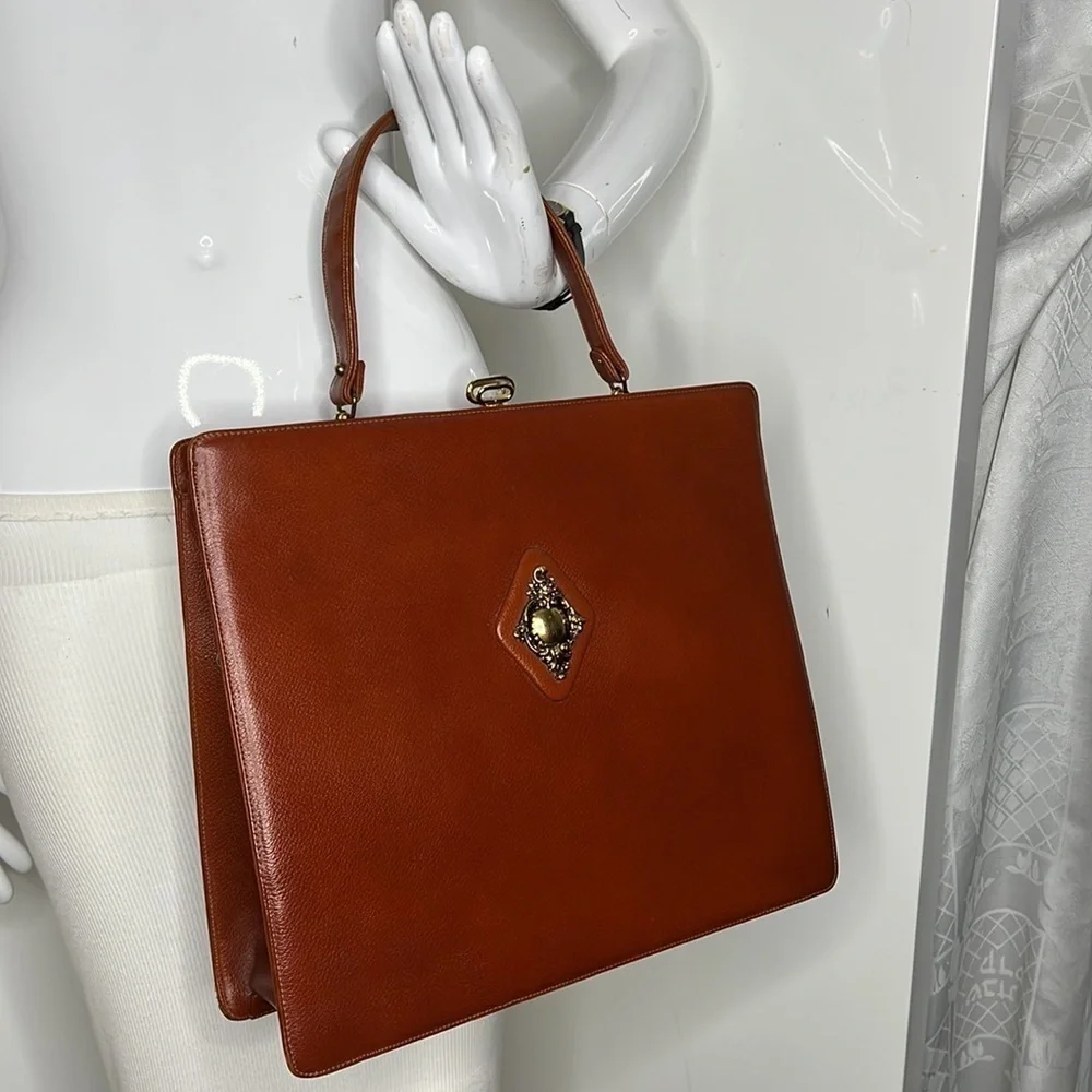 Vintage 1950’s Supreme Large Structured Leather Handbag